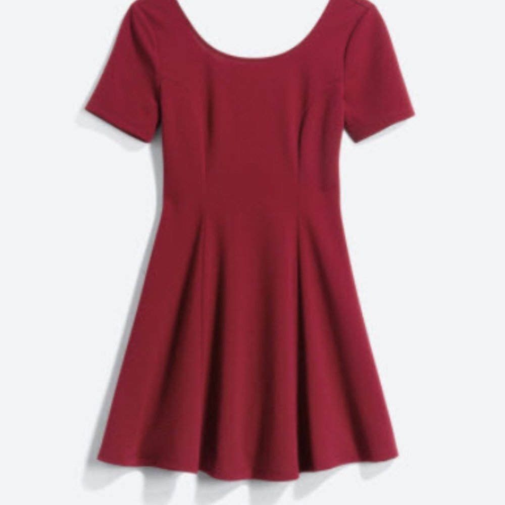 French grey Brandine Burgundy Knit Dress